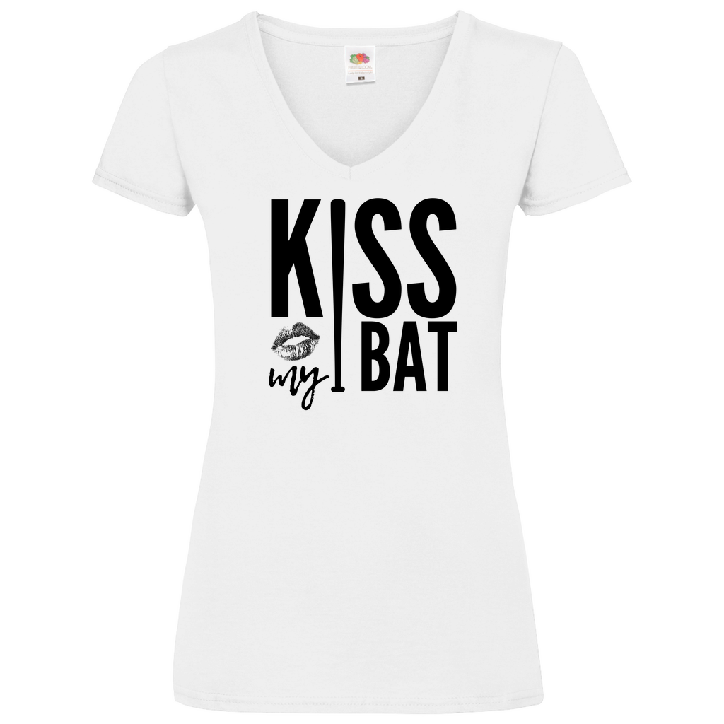 KISS MY BAT | Damen Basic V-Neck T-Shirt