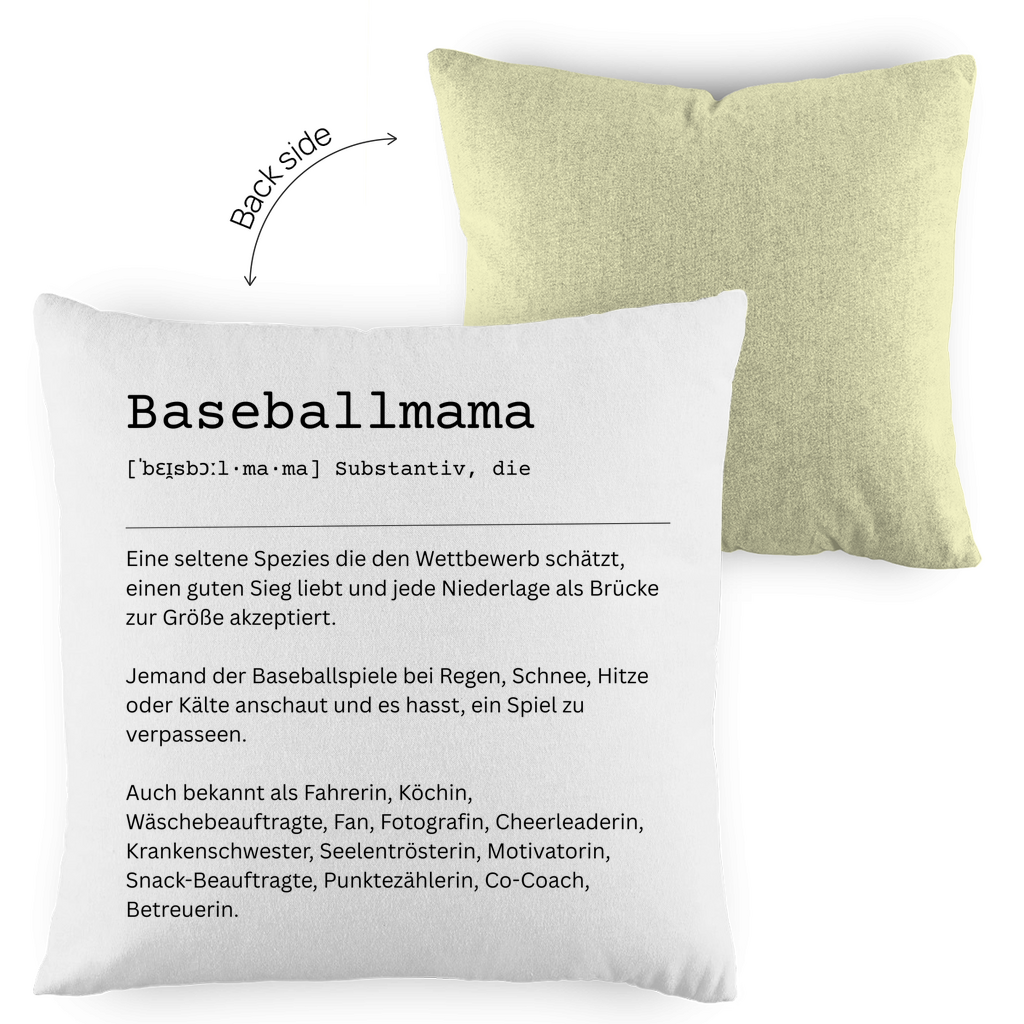Baseballmama Definition | Kopfkissen zweifarbig