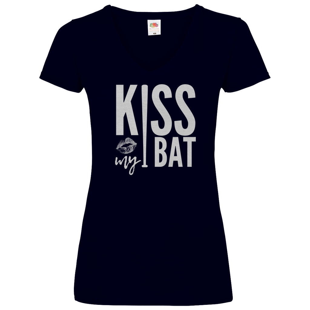 KISS MY BAT | Damen Basic V-Neck T-Shirt