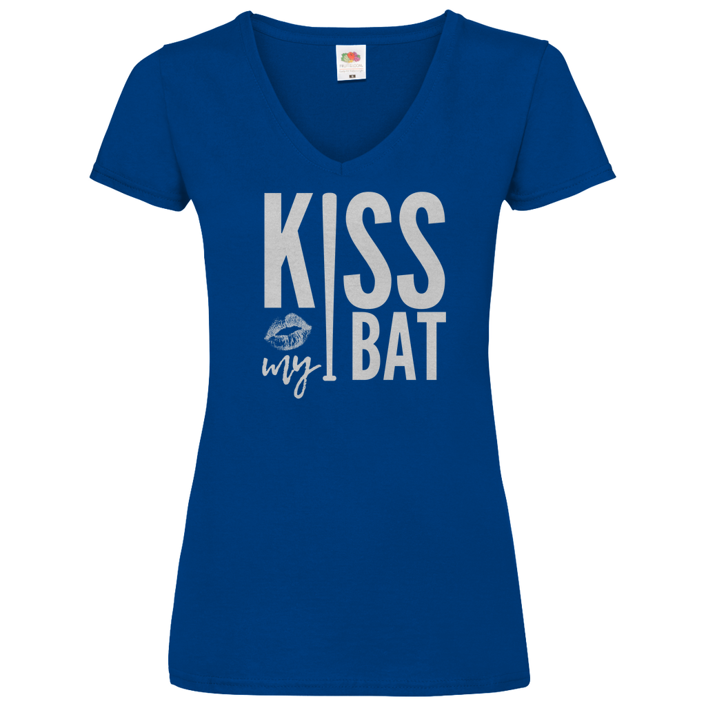 KISS MY BAT | Damen Basic V-Neck T-Shirt