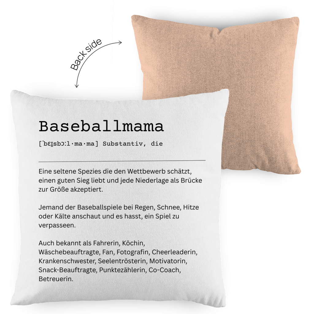 Baseballmama Definition | Kopfkissen zweifarbig