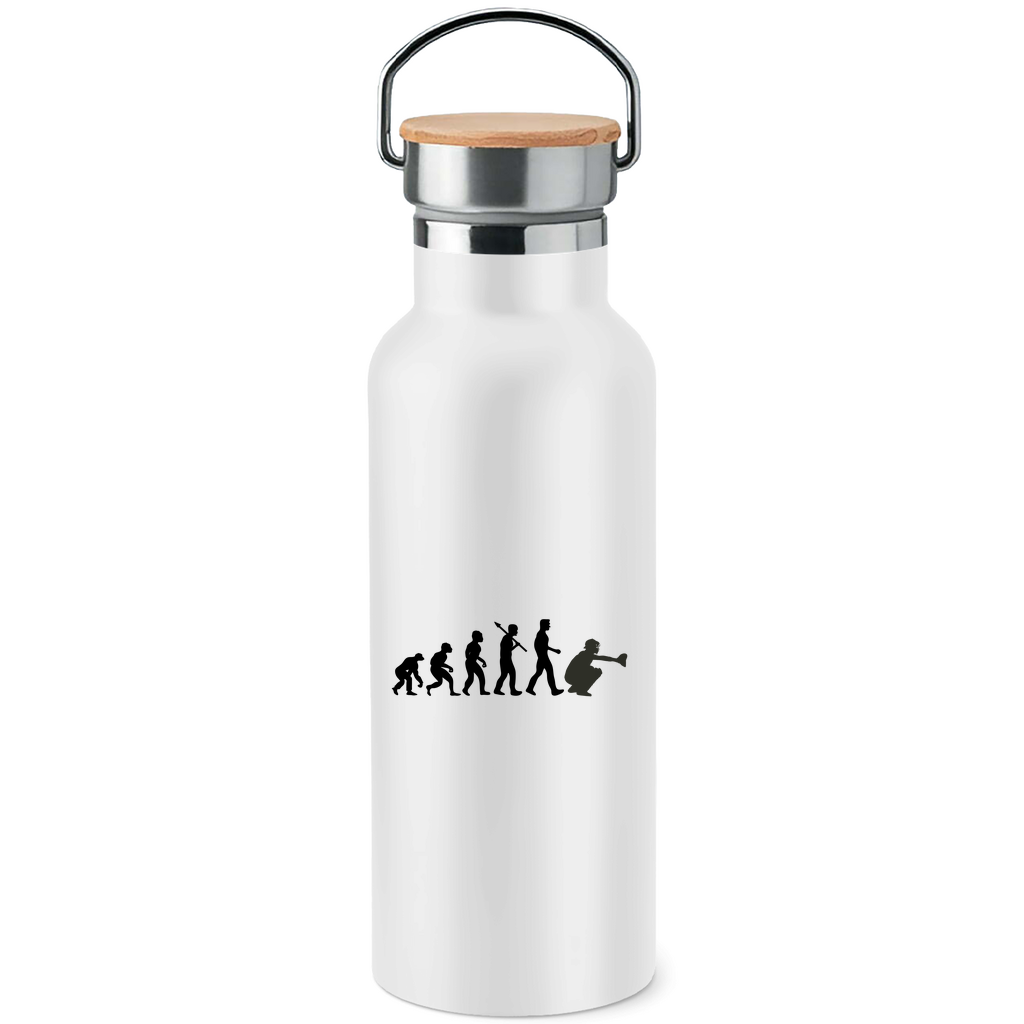 CATCH | Edelstahl-Trinkflasche mit Bambusdeckel