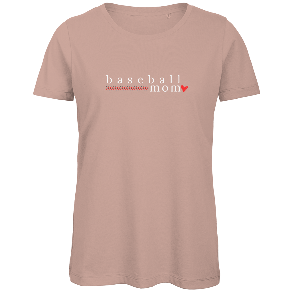 Damen Premium Bio T-Shirt baseball mom weiss