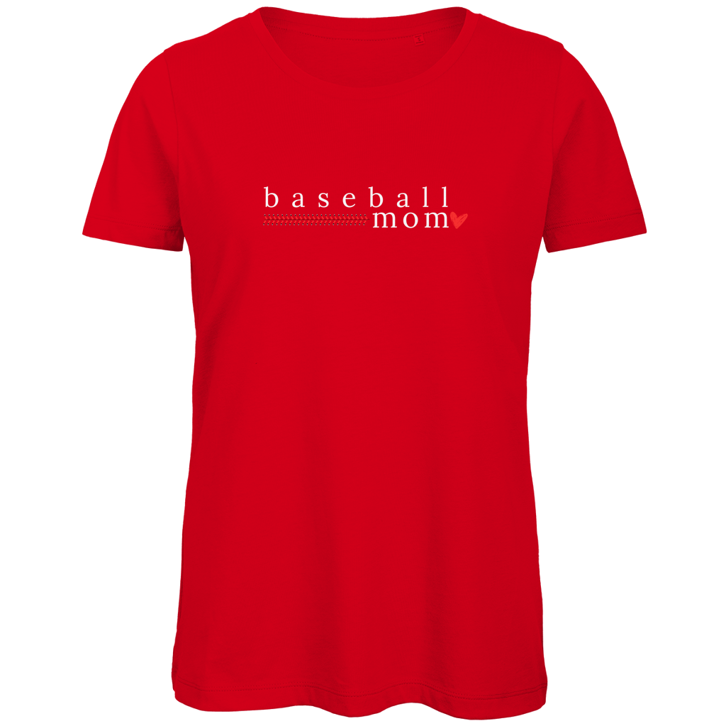 Damen Premium Bio T-Shirt baseball mom weiss