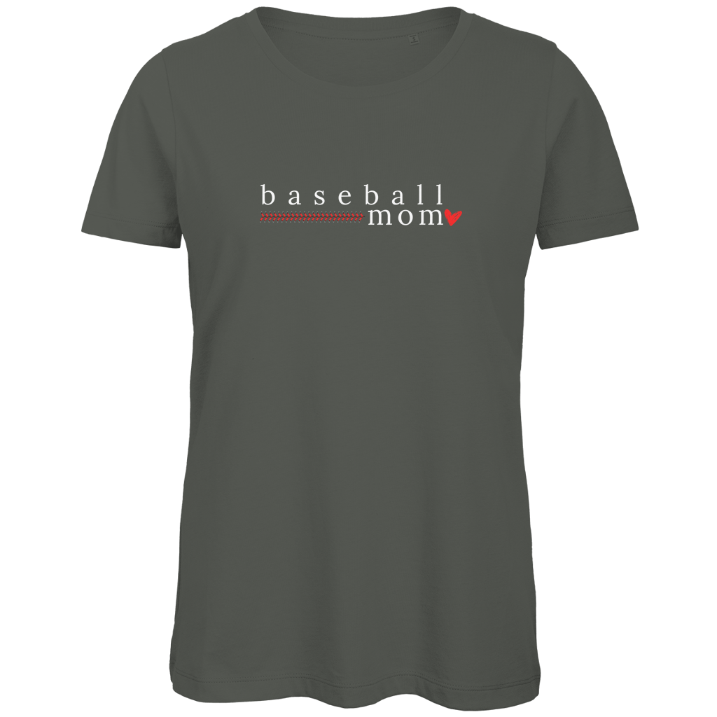 Damen Premium Bio T-Shirt baseball mom weiss