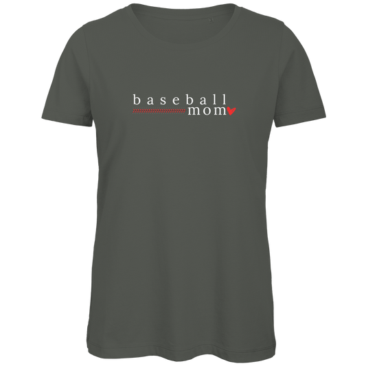 Damen Premium Bio T-Shirt baseball mom weiss