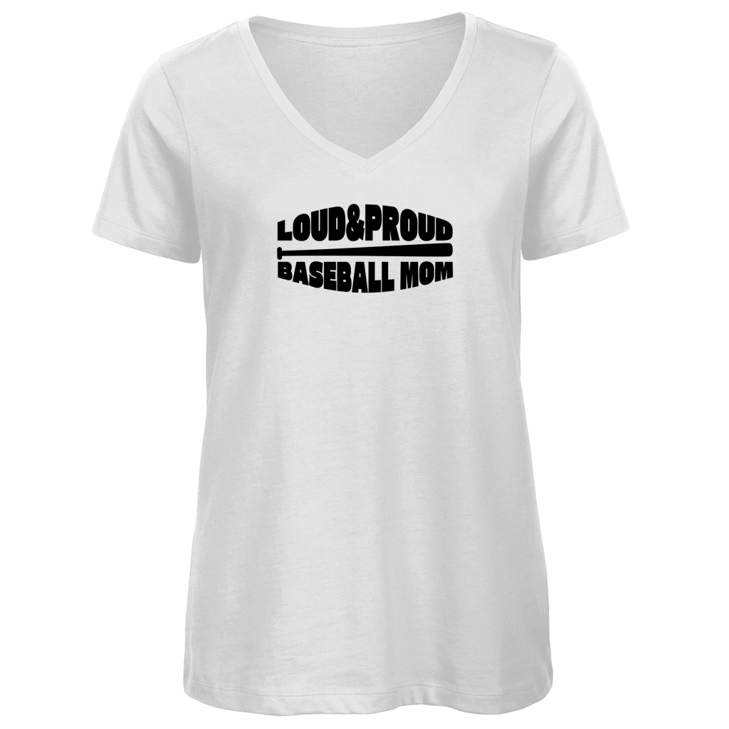 Damen Premium Bio V-Neck T-Shirt | LOUD PROUD MOM