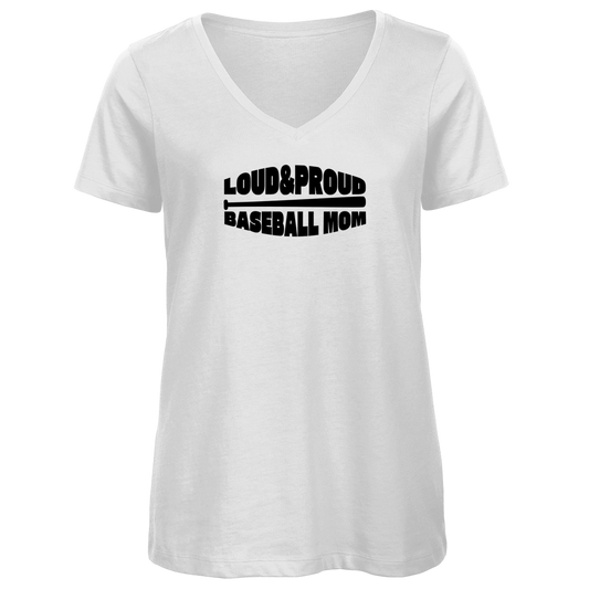 Damen Premium Bio V-Neck T-Shirt | LOUD PROUD MOM