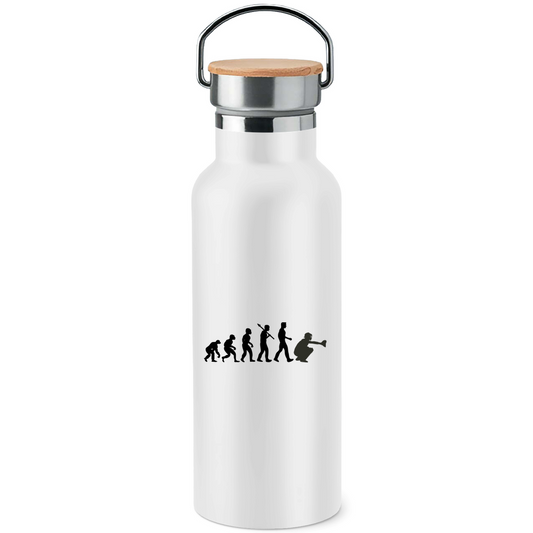 CATCH | Edelstahl-Trinkflasche mit Bambusdeckel